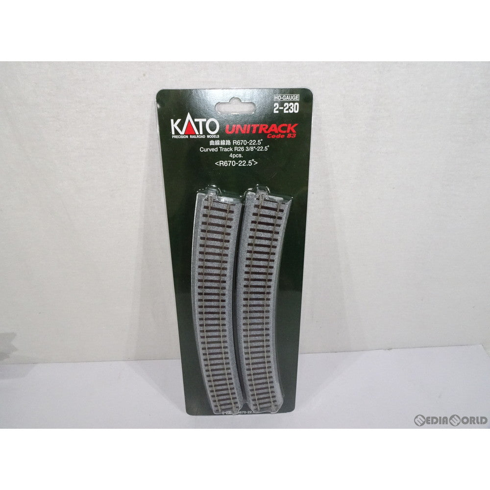 【中古即納】[RWM] 2-230 UNITRACK(ユニトラック) (HO) 曲線線路 R670-22.5°(4本入) HOゲージ 鉄道模型 KATO(カトー) (20050430)