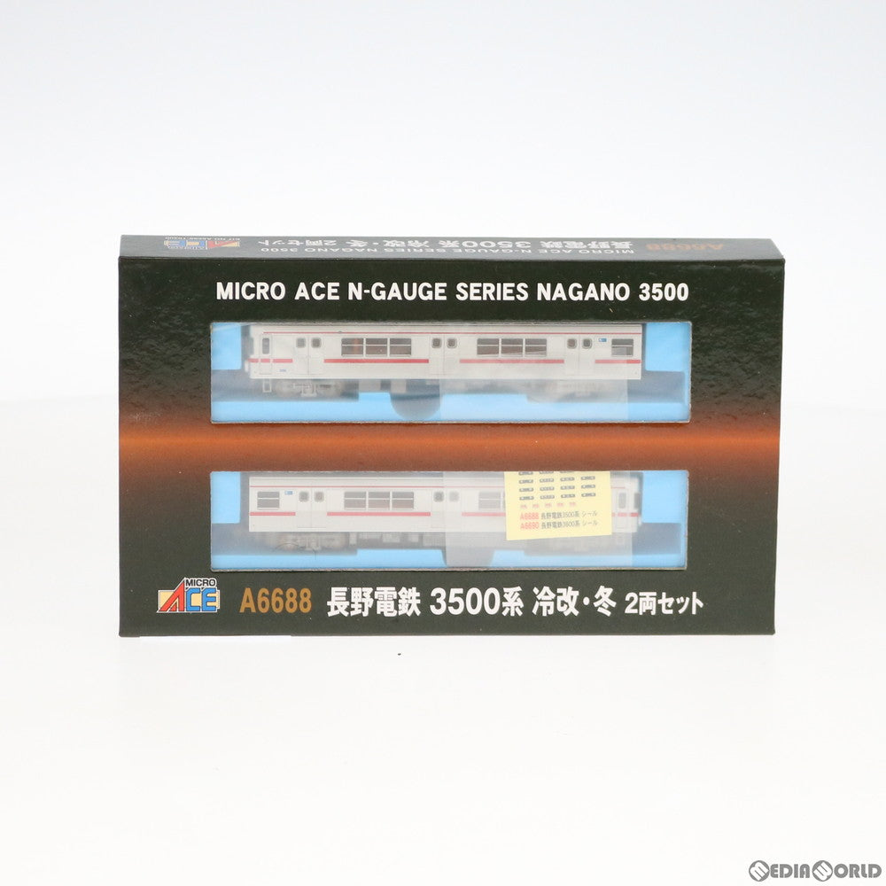 【中古即納】[RWM] A6688 長野電鉄 3500系 冷改・冬 2両セット(動力付き) Nゲージ 鉄道模型 MICRO ACE(マイクロエース) (20191206)