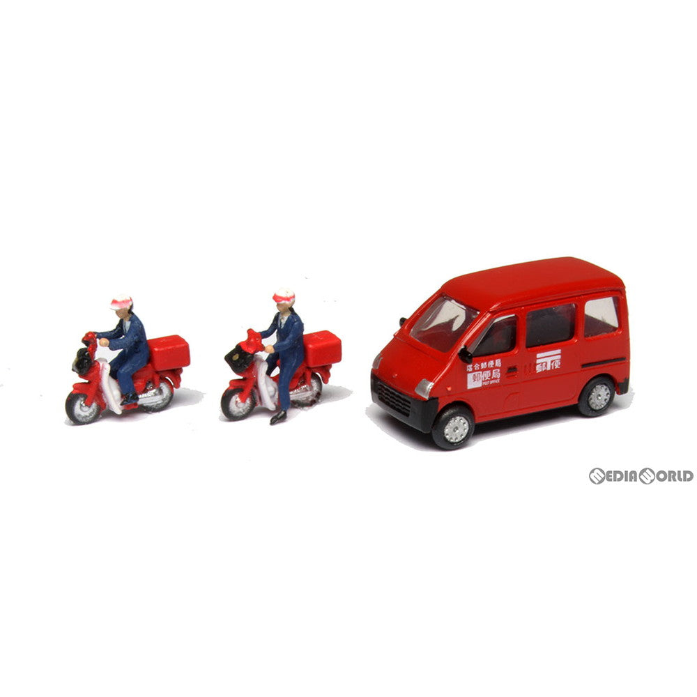 【新品即納】[RWM] (再販) 24-233 (N) 人形 郵便配達(バイク2台+郵便車1台入) Nゲージ 鉄道模型 KATO(カトー) (20220210)