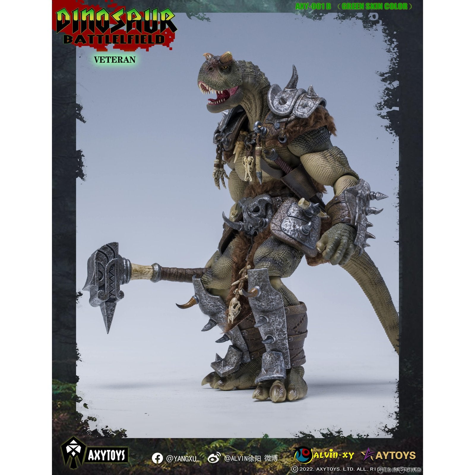 【新品即納】[FIG] ダイナソー・バトルフィールド 古参兵(グリーン) 1/12 完成品 可動フィギュア(AXY001B) AXYTOYS(20230121)