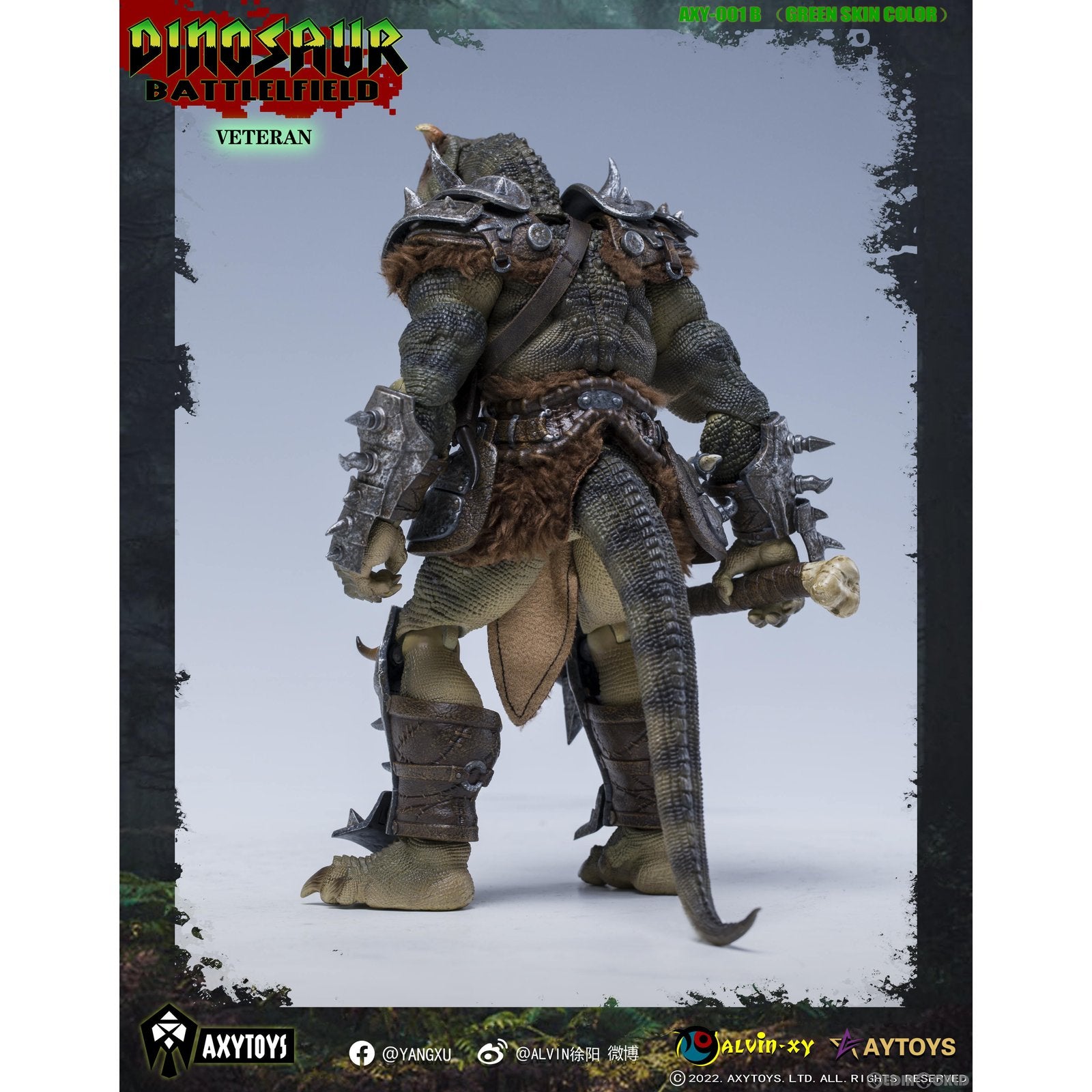 【新品即納】[FIG] ダイナソー・バトルフィールド 古参兵(グリーン) 1/12 完成品 可動フィギュア(AXY001B) AXYTOYS(20230121)