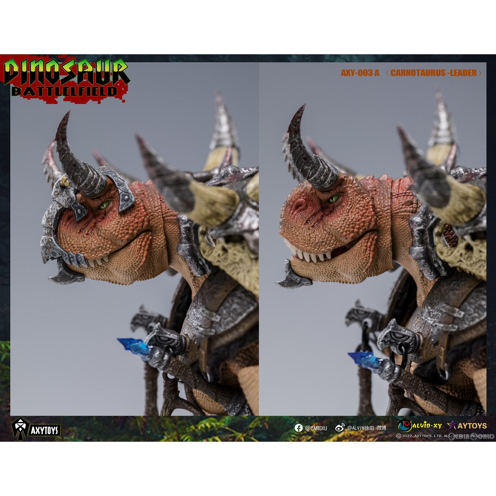 【新品即納】[FIG] ダイナソー・バトルフィールド AXY003A 肉食トロサウルス部族首長(オレンジ) 1/12 完成品 可動フィギュア AXYTOYS(20230531)