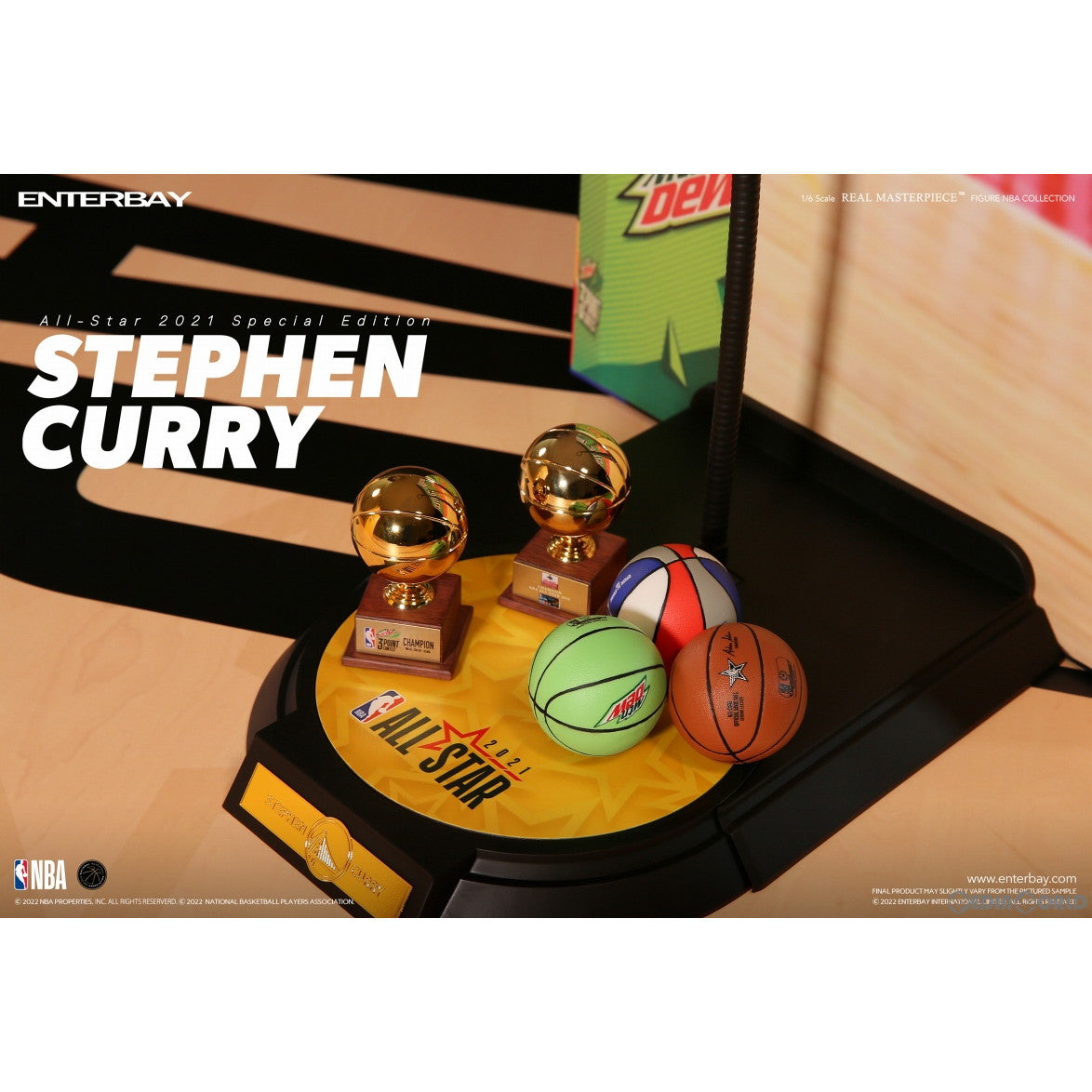 【新品即納】[FIG] リアルマスターピース NBAコレクション ステフィン・カリー 1/6 コレクティブル フィギュア 2021 オールスター スペシャルエディション 完成品 可動フィギュア エンターベイ(20230205)