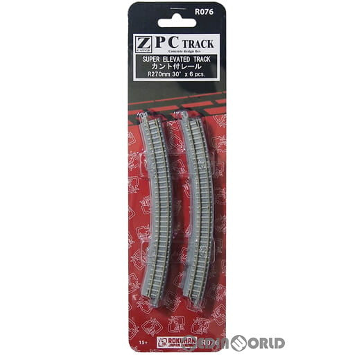 【新品】【お取り寄せ】[RWM] R076 PCトラック カント付レール R270-30° 6本入り Zゲージ 鉄道模型 ROKUHAN(ロクハン/六半) (20140831)