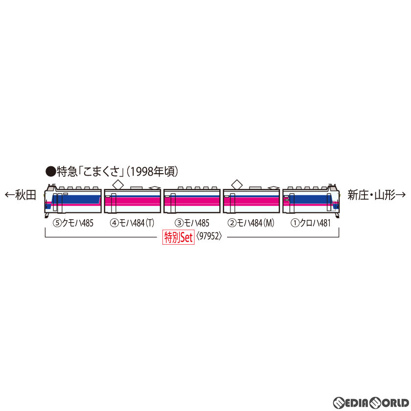 【新品即納】[RWM]97952 特別企画品 JR 485-1000系特急電車(こまくさ) 5両セット(動力付き) Nゲージ 鉄道模型 TOMIX(トミックス)(20230311)
