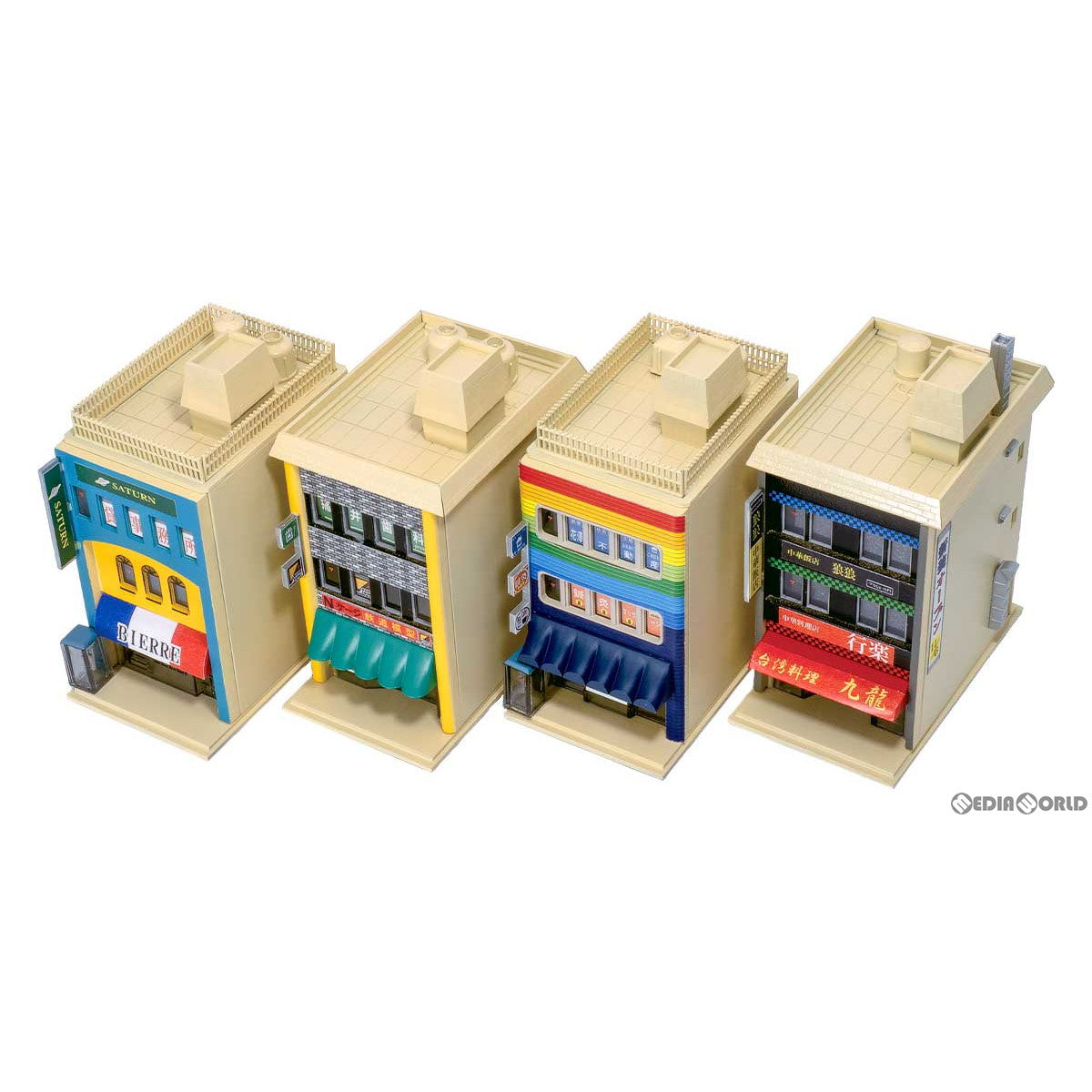 【新品即納】[RWM] 2623 着色済み 商業ビル 3F(4棟入り) PartII Nゲージ 鉄道模型 GREENMAX(グリーンマックス) (20230211)