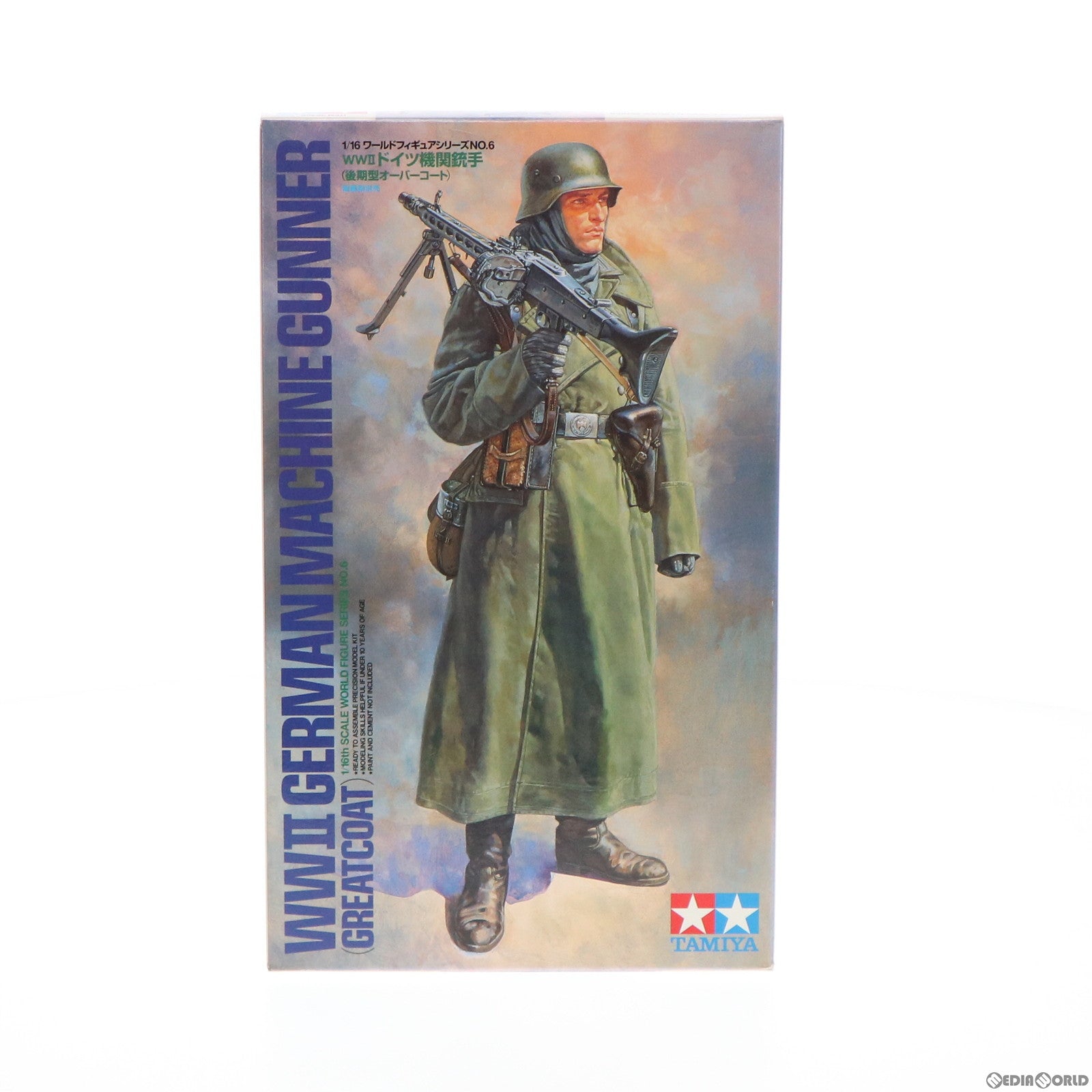 【中古即納】[PTM]1/16 WWII ドイツ機関銃手(後期型オーバーコート) ワールドフィギュアシリーズ No.6 プラモデル(36306) タミヤ(20000424)
