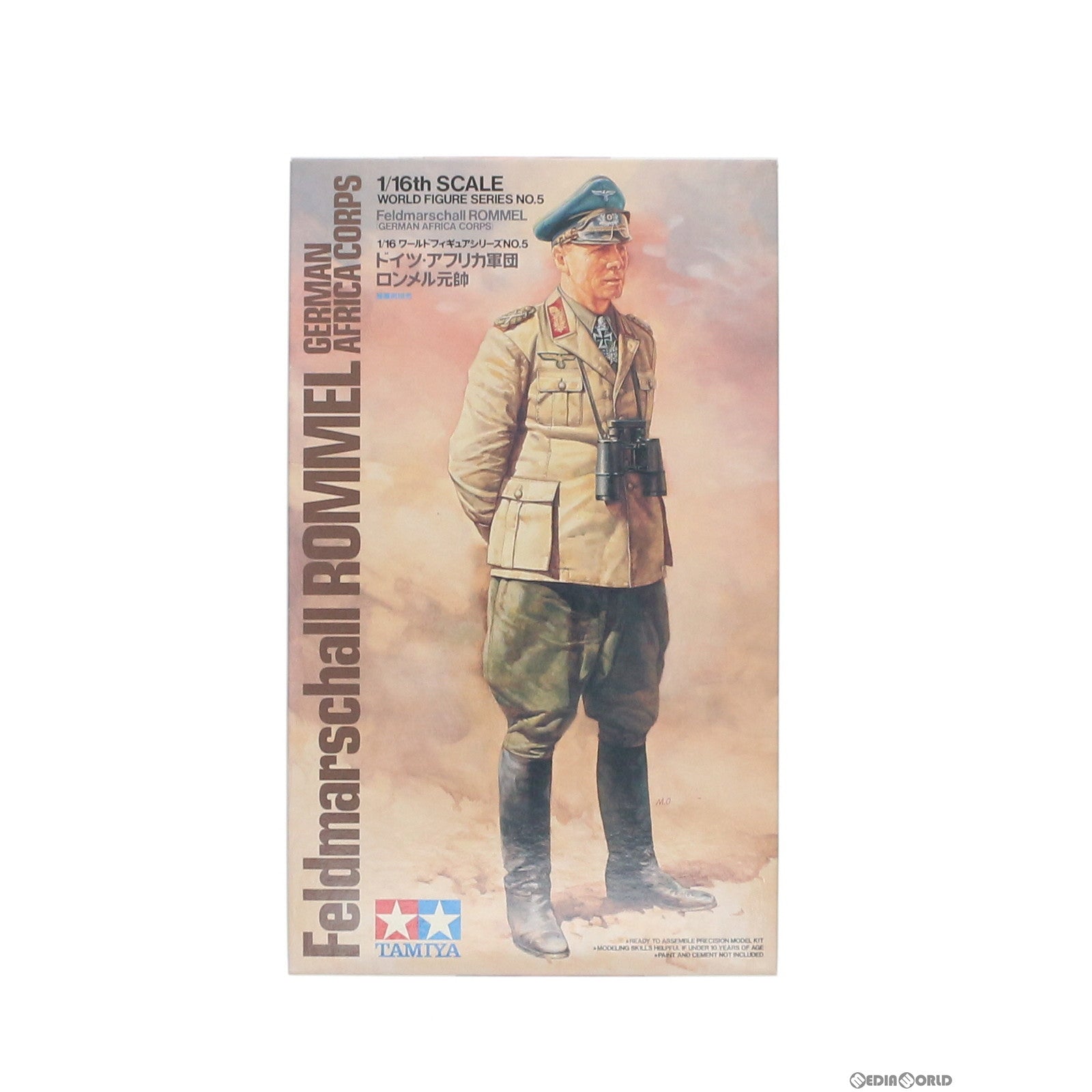 【中古即納】[PTM] 1/16 ドイツ・アメリカ軍団 ロンメル元帥 ワールドフィギュアシリーズNO.5 プラモデル(36305) タミヤ(19991130)
