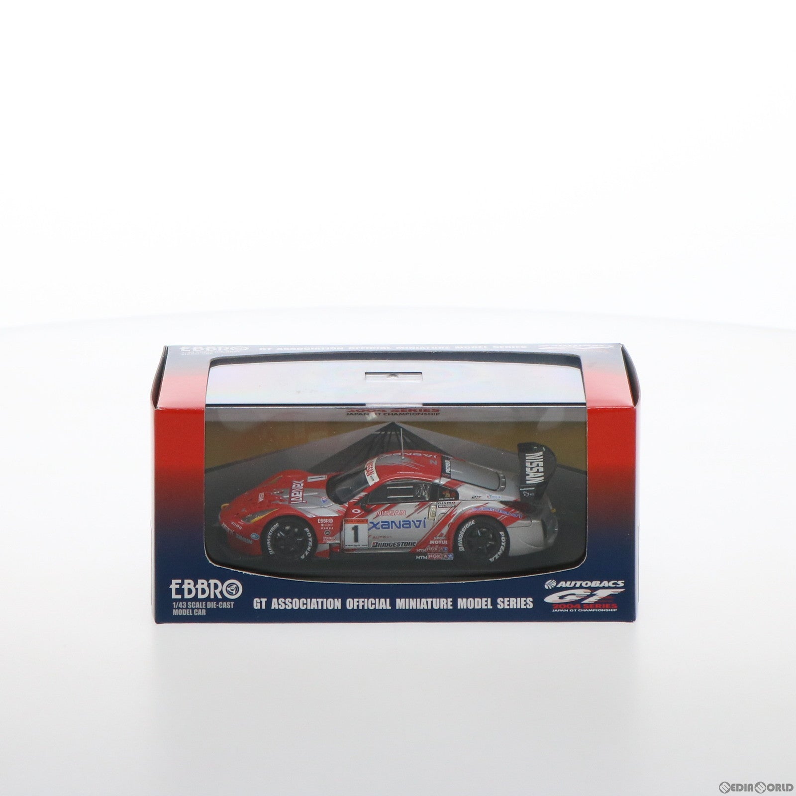 【中古即納】[MDL] GT ASSOCIATION OFFICIAL MINIATURE MODEL SERIES 1/43 XANAVI NISMO(ザナヴィ ニスモ) Z Late #1(シルバー×レッド) NGK 完成品 ミニカー(668) EBBRO(エブロ) (20050317)