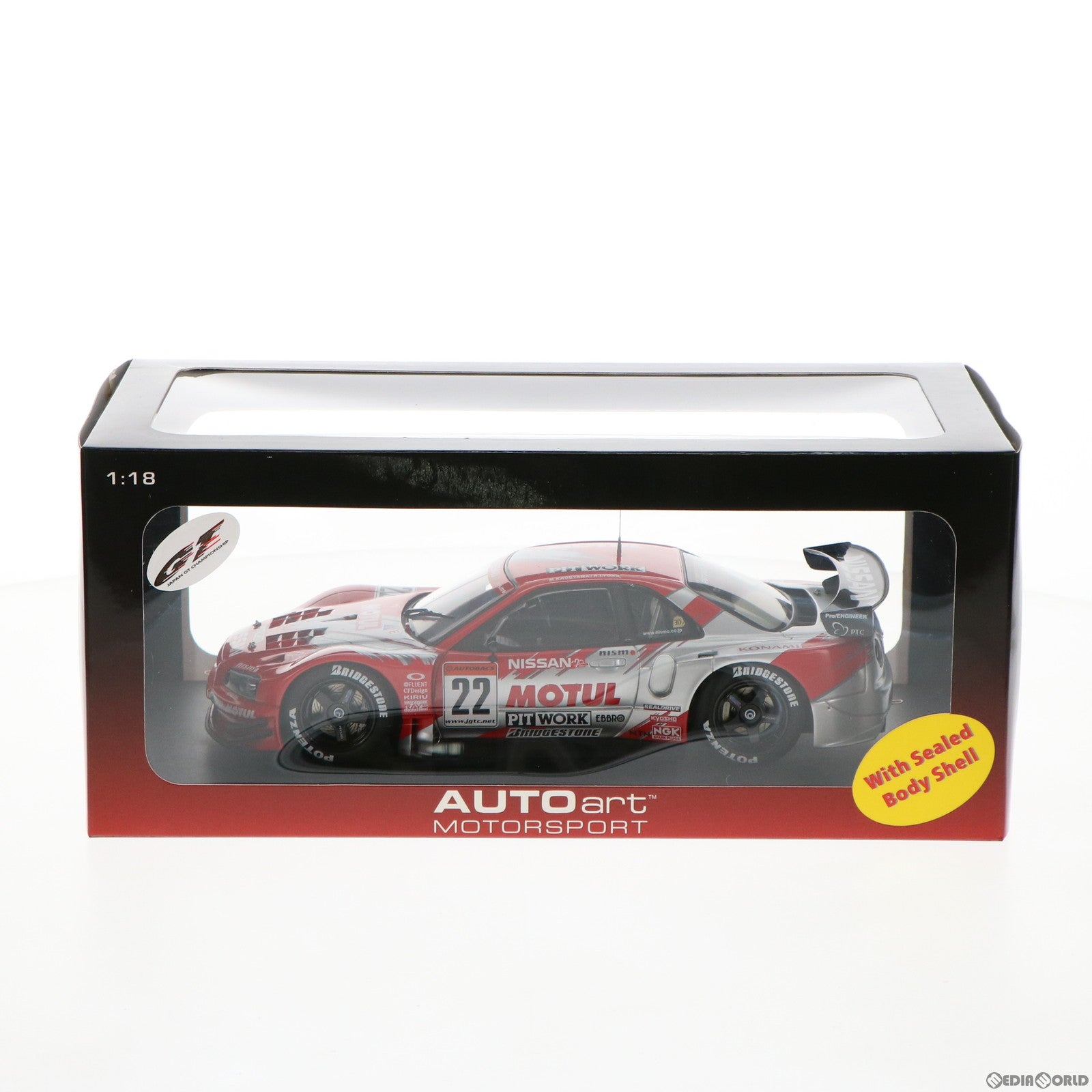 【中古即納】[MDL] 1/18 NISSAN 2003 JGTC GT500 MOTUL PITWORK GT-R ROUND 8 SUZUKA #22(レッド×シルバー) 完成品 ミニカー(80376) AUTOart(オートアート) (20110727)