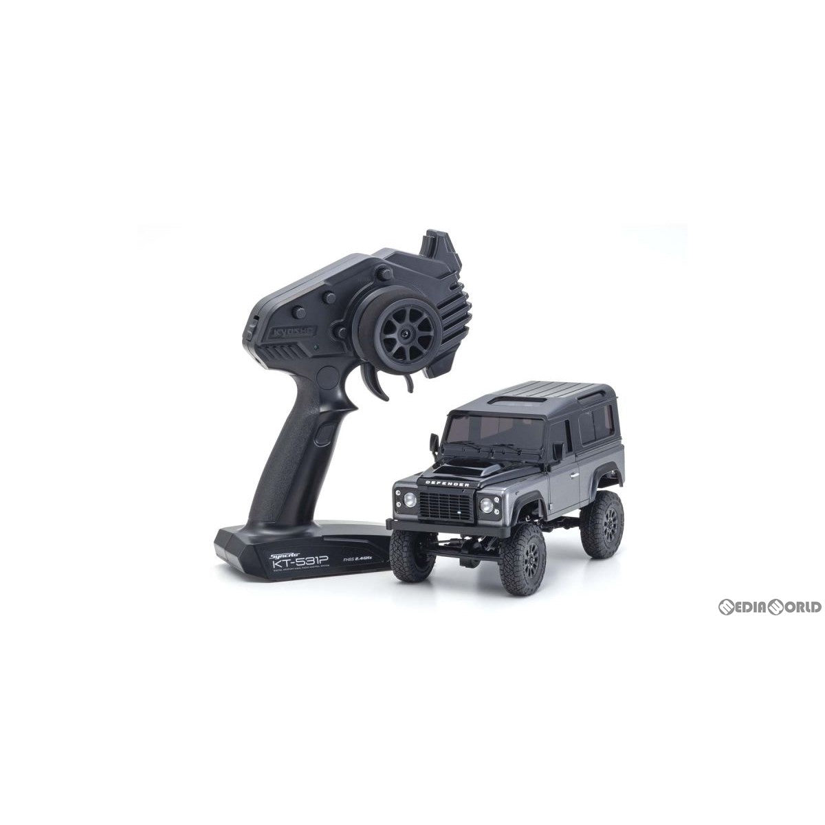 【新品】【お取り寄せ】[RC] ミニッツ4×4シリーズ ラジオコントロール 電動 クローリングカー レディセット ランドローバー ディフェンダー 90 オートバイオグラフィー(コリスグレー/サントリーニブラック) 2.4GHz仕様 ラジコン(32526GM) 京商(20220630)