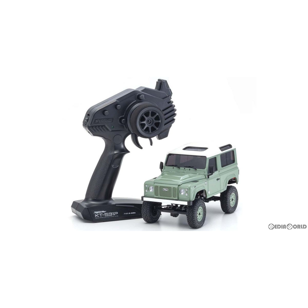 【新品】【お取り寄せ】[RC] ミニッツ4×4シリーズ ラジオコントロール 電動 クローリングカー レディセット ランドローバー ディフェンダー 90 ヘリテージ(グラスミアグリーン/アラスカホワイト) 2.4GHz仕様 ラジコン(32527GR) 京商(20220630)